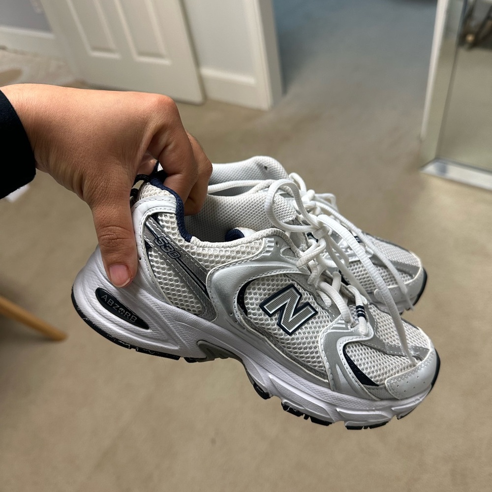 New Balance 530 White and Navy Shoes